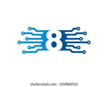 Number 8 logo or symbol template design