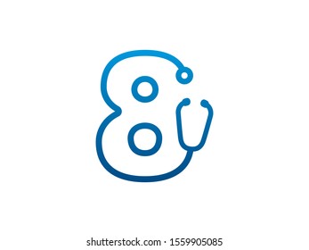 Number 8 logo or symbol template design