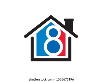 Number 8 logo or symbol template design