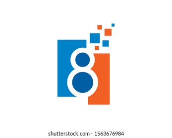Number 8 logo or symbol template design