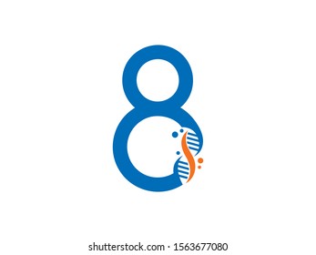 Number 8 logo or symbol template design