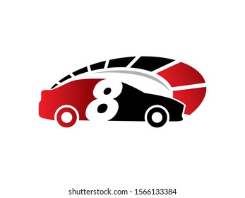 Number 8 logo or symbol template design