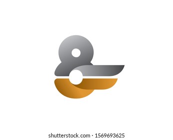 Number 8 logo or symbol template design