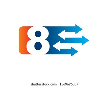 Number 8 logo or symbol template design