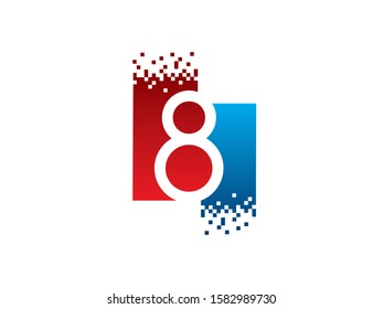 Number 8 logo or symbol template design