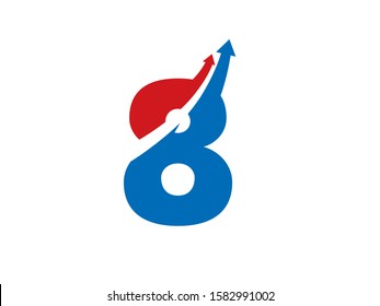 Number 8 logo or symbol template design