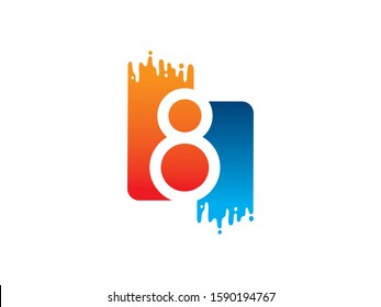 Number 8 logo or symbol template design