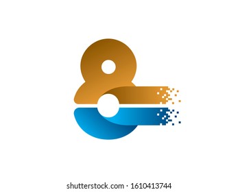 Number 8 logo or symbol template design