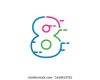 Number 8 logo or symbol template design