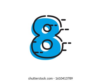 Number 8 logo or symbol template design