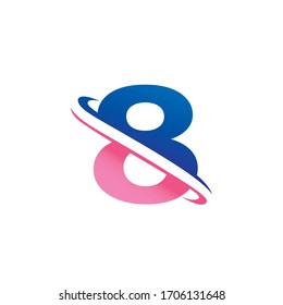 Number 8 logo or symbol template design