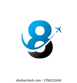 Number 8 logo or symbol template design