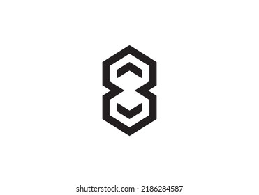 Diseño único del logotipo Número 8