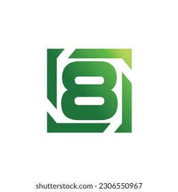 Number 8  logo with unique Shape premium vector editable content free