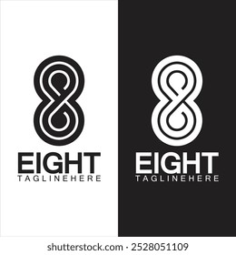 Number 8 logo vector icon design template elements