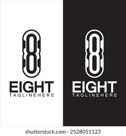 Number 8 logo vector icon design template elements