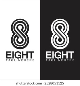 Number 8 logo vector icon design template elements