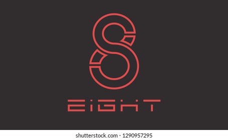 Number 8 logo. Vector logotype design.