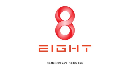 Number 8 logo. Vector logotype design.