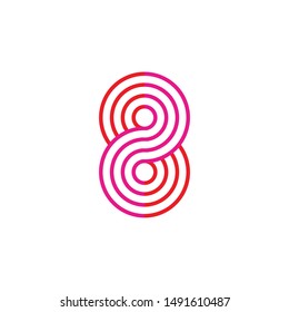 Number 8 logo. Vector logotype design