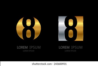 Number 8 logo. Vector logotype design.