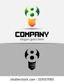 Number 8 logo. Vector logotype design set
