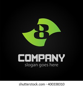 Number 8 logo. Vector logotype design
