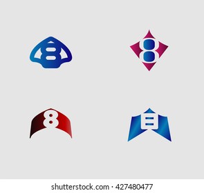 Number 8 logo. Vector logotype design set
