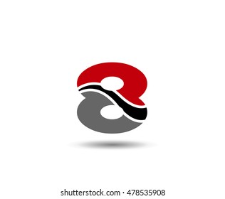 Number 8 logo. Vector logotype design
