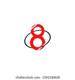 Number 8 logo Vector Template Design Illustration. number eight symbol icon. abstract eight logo.