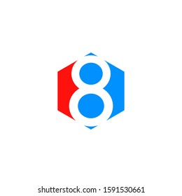 Number 8 logo Vector Template Design Illustration. number eight symbol icon. abstract eight logo.