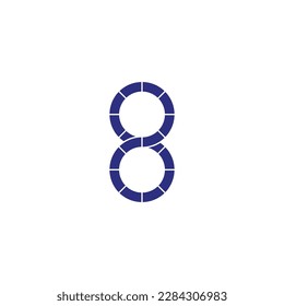 Number 8 machine, modern geometric symbol simple logo vector