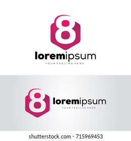 Number 8 Media Logo Template Design Vector, Emblem, Design Concept, Creative Symbol, Icon
