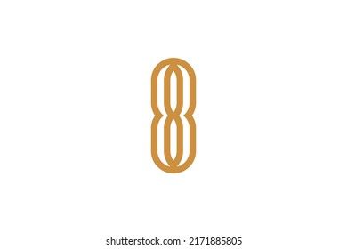 Número 8 Vector de logotipos monolíneos