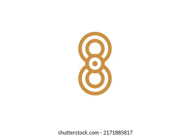 Número 8 Vector de logotipos monolíneos
