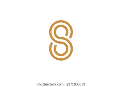 Number 8 Monoline Logo Vector