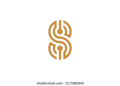 Número 8 Vector de logotipos monolíneos