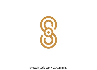 Number 8 Monoline Logo Vector