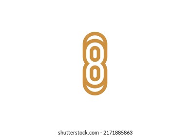 Number 8 Monoline Logo Vector