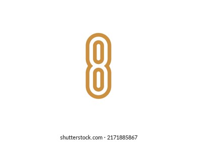 Número 8 Vector de logotipos monolíneos