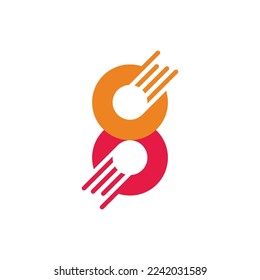 number 8 motion circles colorful design vector 
