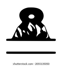 Número 8 y monograma personalizado de montaña. Logo vectorial, emblemas o diseño inicial.