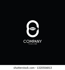 number 8 nature logo vector