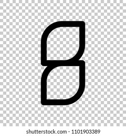 Number 8, numeral, eighth. On transparent background.
