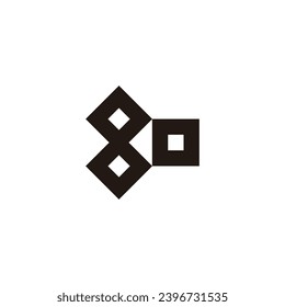 Number 8 o square geometric symbol simple logo vector