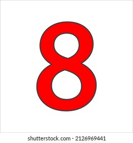 number 8 on a white background. number 8