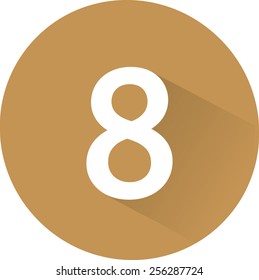 Number 8 on white background. Vector illustration