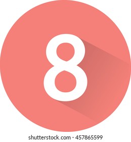 Number 8 on white background. Vector illustration
