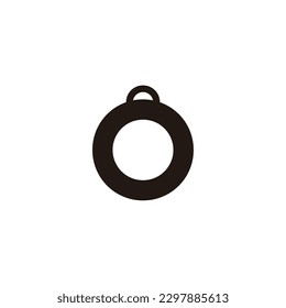 Number 8 outline, circle geometric symbol simple logo vector