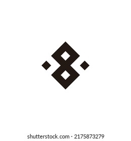 Number 8 pointer, square geometric symbol simple logo vector